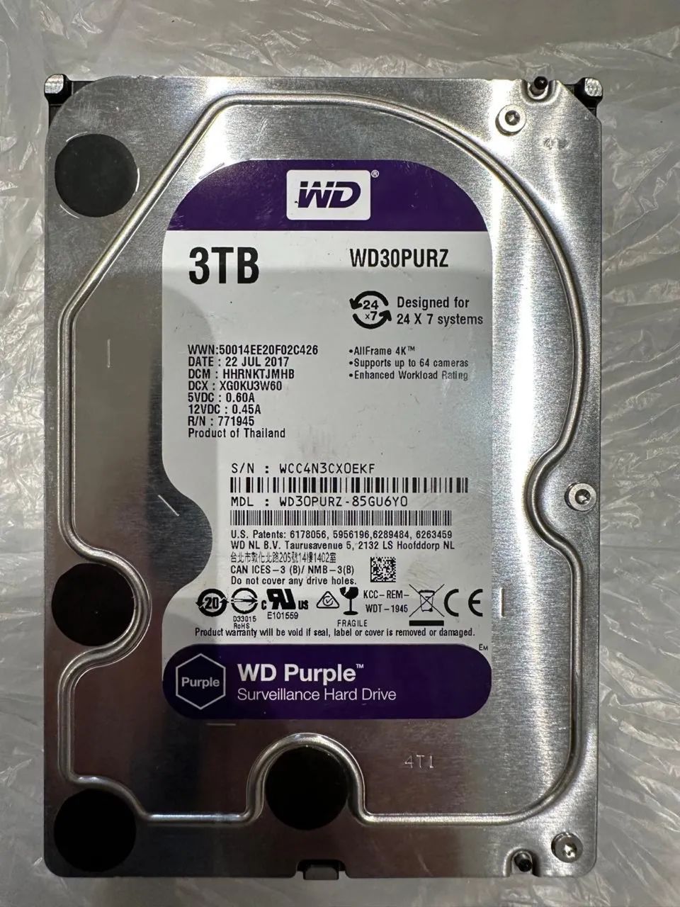 HD WD PURPLE 3TB
