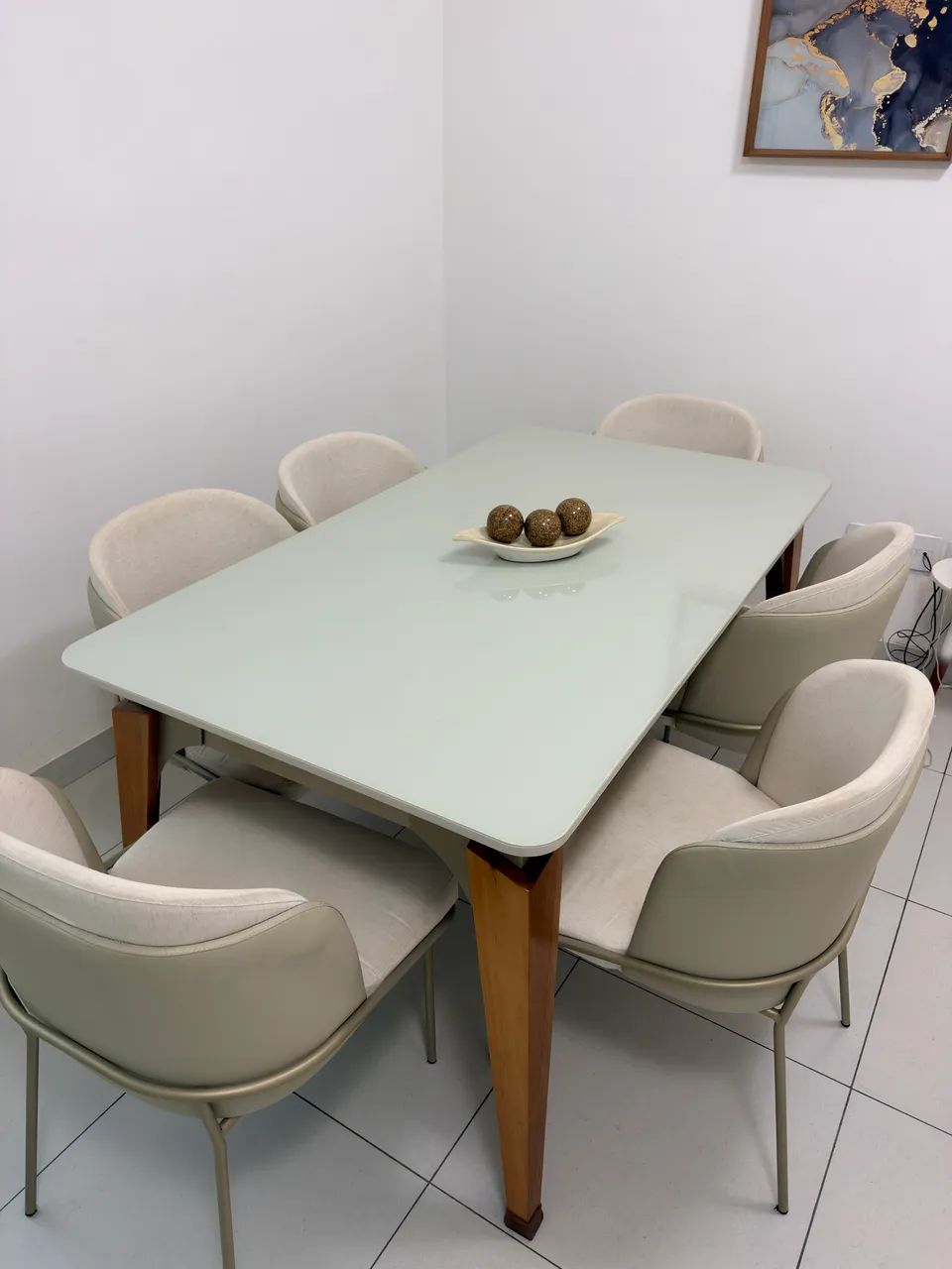 Kit Sala de Jantar Mesa Vitória e 6 Cadeiras Aurora - Impecável - Foto 3