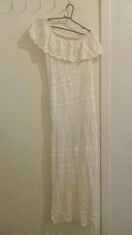 Vestido de linha bege longo - Foto 4