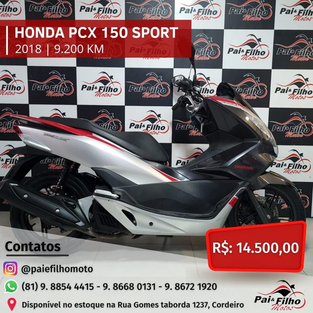 HONDA PCX 150 SPORT ANO 2018 FINANCIAMOS EM ATE 48X