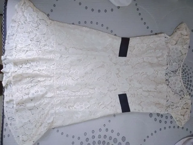 VESTIDO RENDA NO OFF WHITE SEMI NOVO