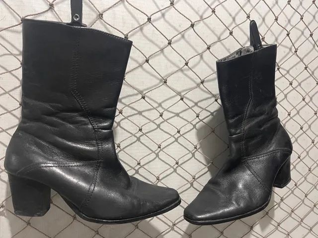Bota Preta de Couro Legítimo  - Foto 3