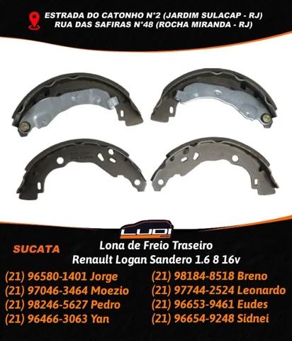 Lona de Freio Traseiro Renault Logan Sandero 1.6 8 16v