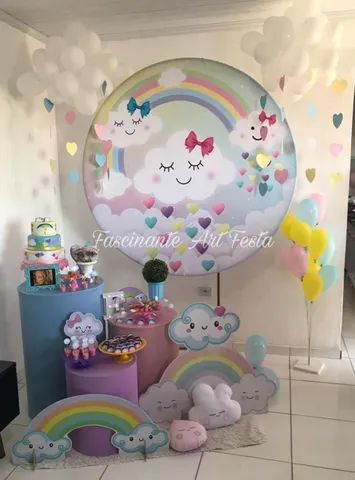 Decoração para festa CHÁ DE BEBÊ OU 1 ANO MENINA  - Foto 5
