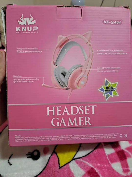 Headset Gamer Knup KP-GA04 - Rosa - Foto 3