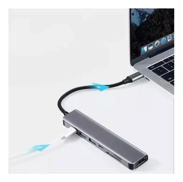 Hub Cabo Adaptador Conversor Usb-c 7x1 Peining Para Notebook - Foto 3