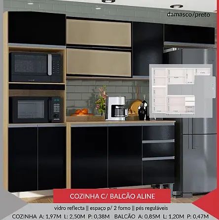 Armario de Cozinha Aline C balcao - Foto 2