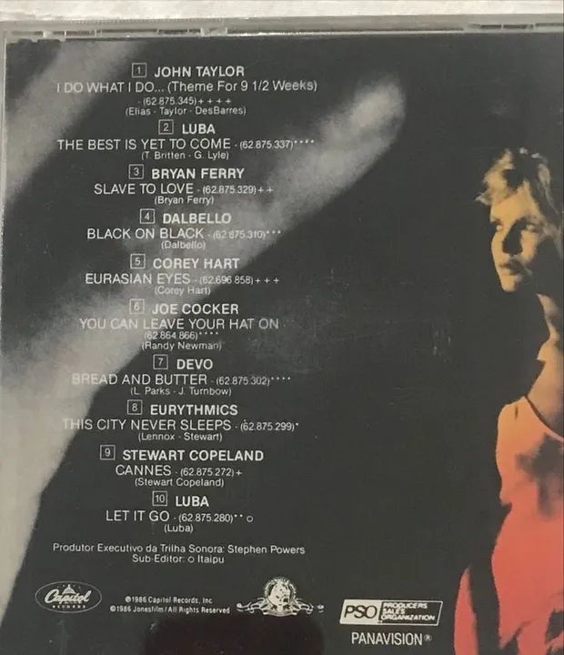 cd trilha filme 9 1/2 semanas de amor - Foto 5
