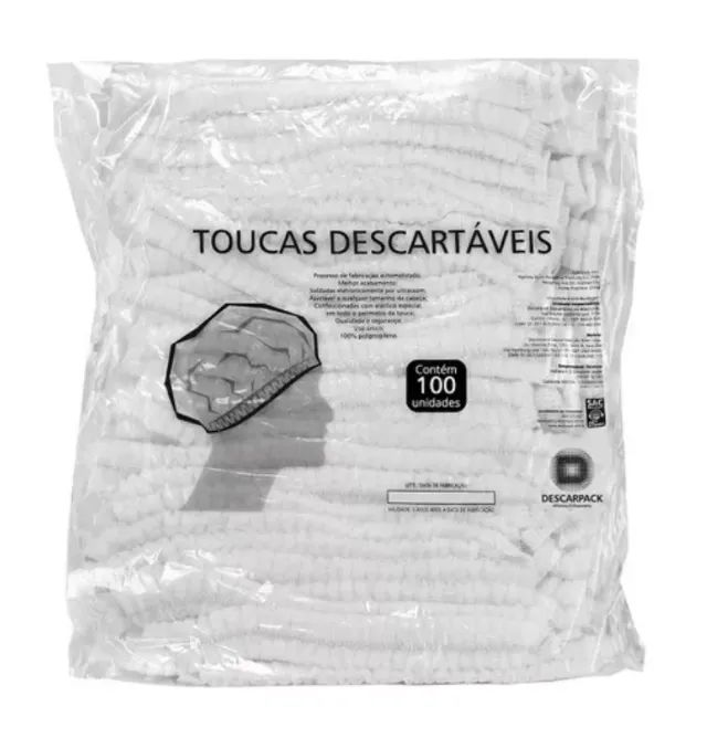TOUCA DESCARTÁVEL DESCARPACK COM 100 UNIDADES