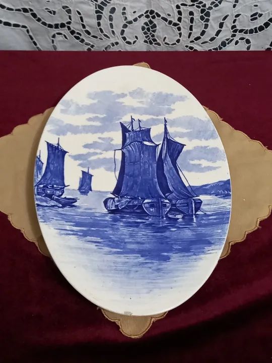 Antiga Placa Delft De Porcelana Alema De Parede - I - Foto 5