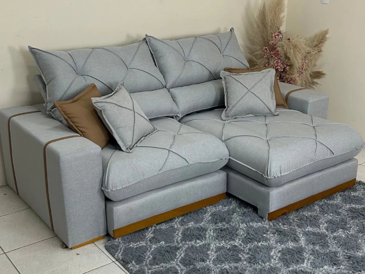 Sofá Retrátil e Reclinável 2,30m Safira Molas Ensacadas l654 - Foto 3