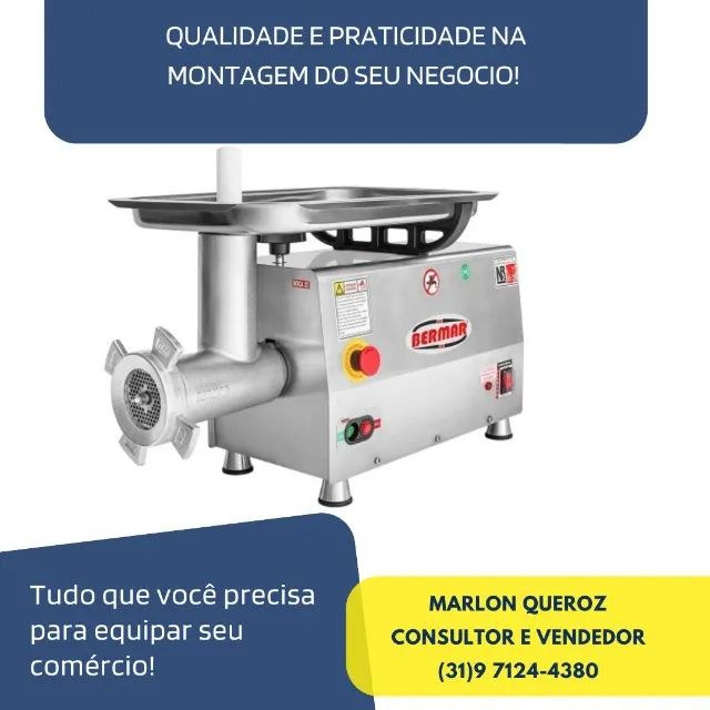 Moedor / Picador de Carne Boca 22 Inox Bermar Bivolt