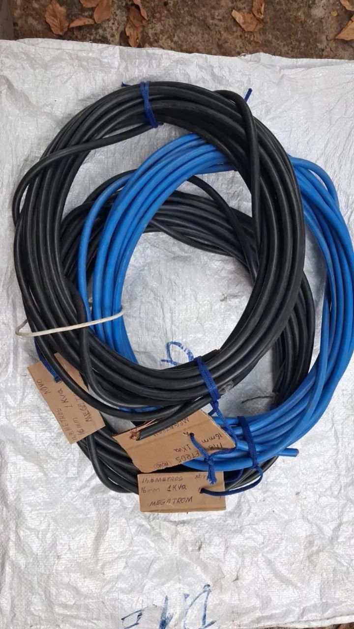 Selling new electrical cables, 16 mm, 1 KVA (R$ 10.00 per meter):
