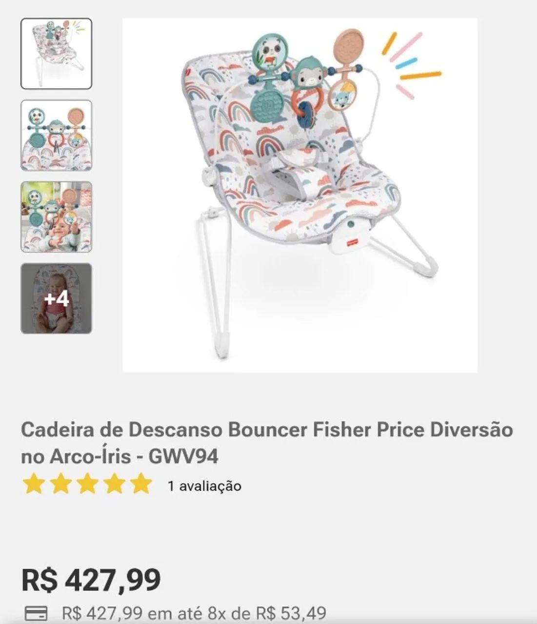 Vendo cadeirinha de balanço da Fisher price semi nova igual da foto