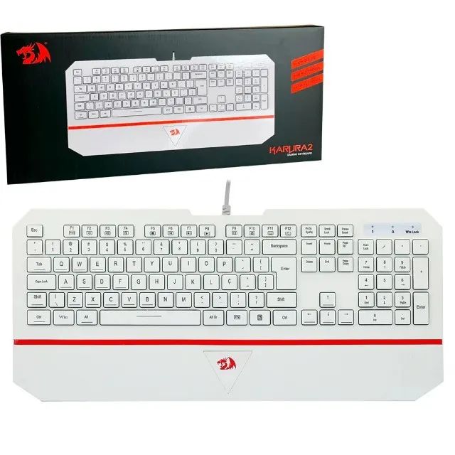 Teclado Gamer Redragon Karura 2, Membrana, ABNT-2, White, K502W-N
