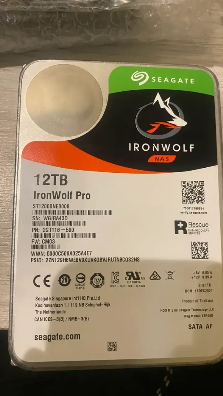 HD 12 TB SEAGATE IRONWOLF 