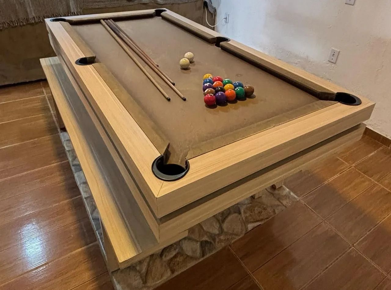 2 in 1 Pool Snooker and Dining Table Made Entirely of MDF with Stone Base64374837099393120