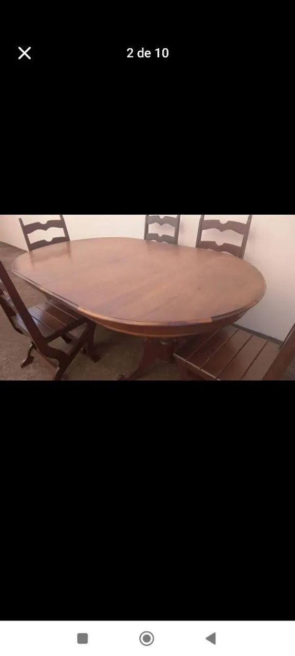 Mesa de Jantar de Madeira imbuia 