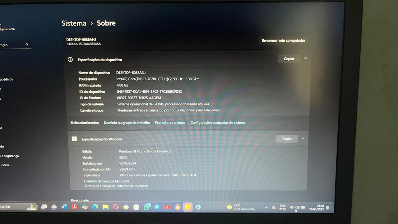 Notebook Samsung com Intel Core i3 e 4GB RAM
