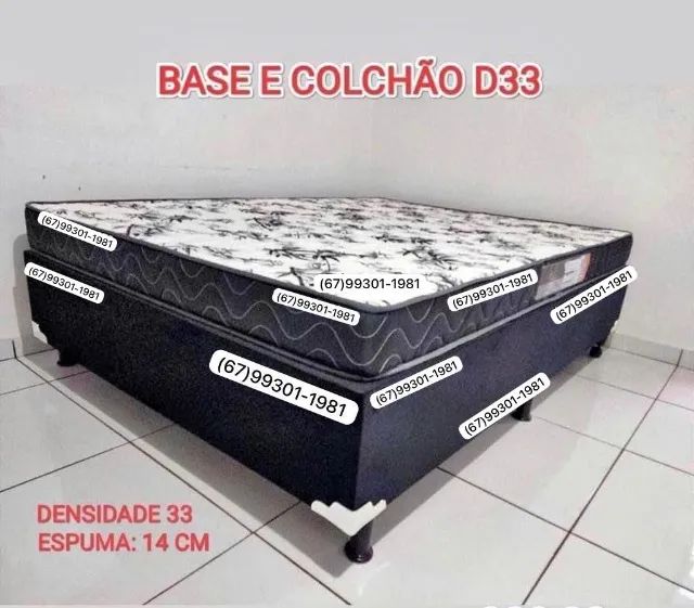 CONJUNTO CASAL CAMA E COLCHÃO D33 COMPLETO , NOVO 