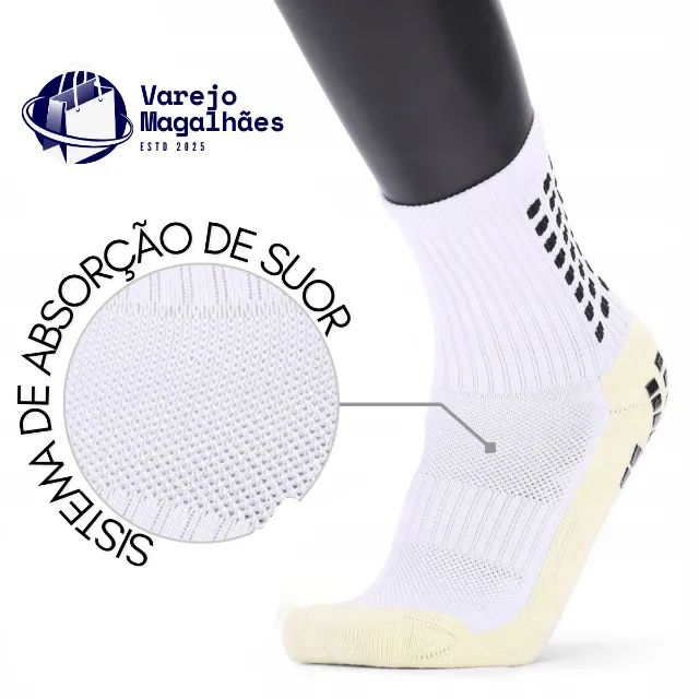 Meia Esportiva Antiderrapante - Socks Futebol Corrida-a partir da 3° sai a R$15 - Foto 5