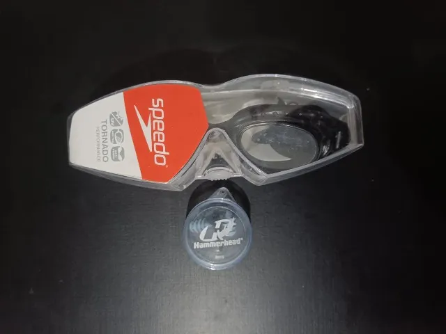Óculos Natação Speedo Tornado Adulto Preto e Prata