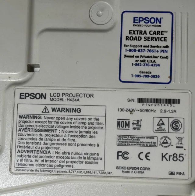 Projetor Epson Modelo Power Lite X14+ H434a (Lampada Nova) - Foto 3
