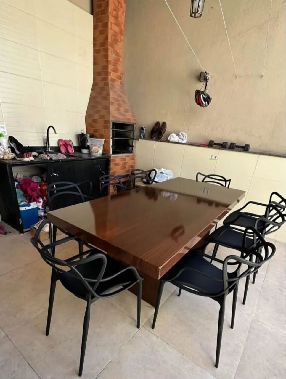 Mesa de Jantar Moderna pedra de ardósia pintada  - Foto 2