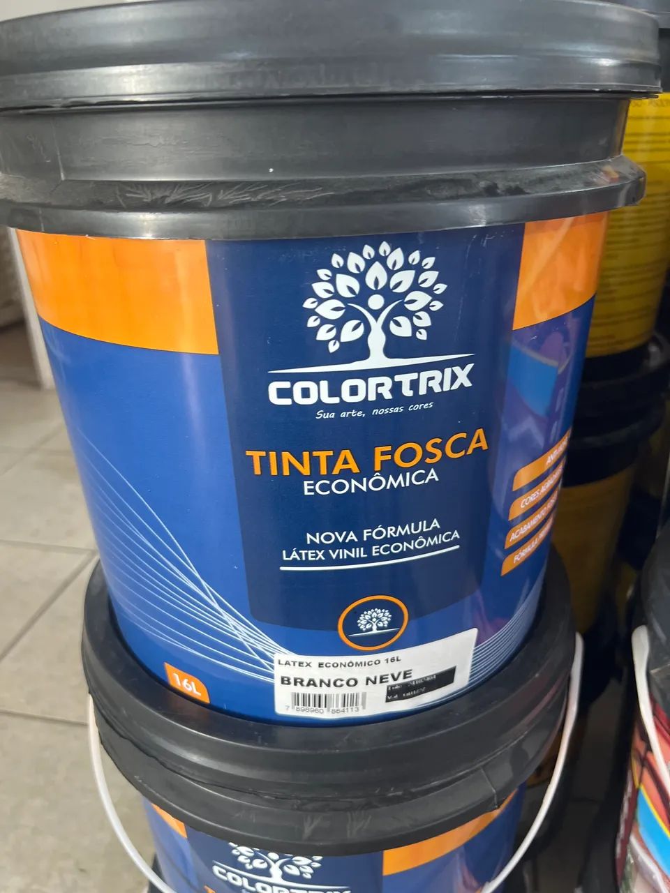 Matte acrylic paint, snow white and ice white, 16 L, at Cuiabá Tintas