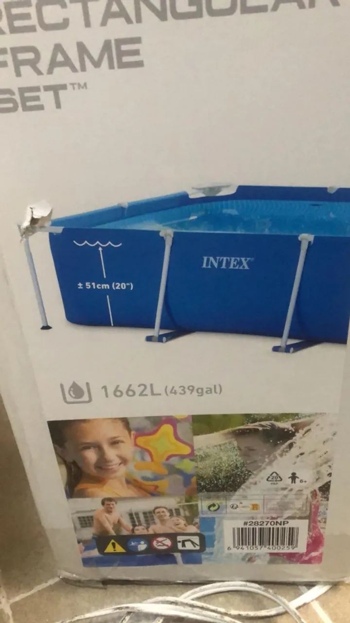 Piscina retangular Intex 1662 Litros - Foto 2