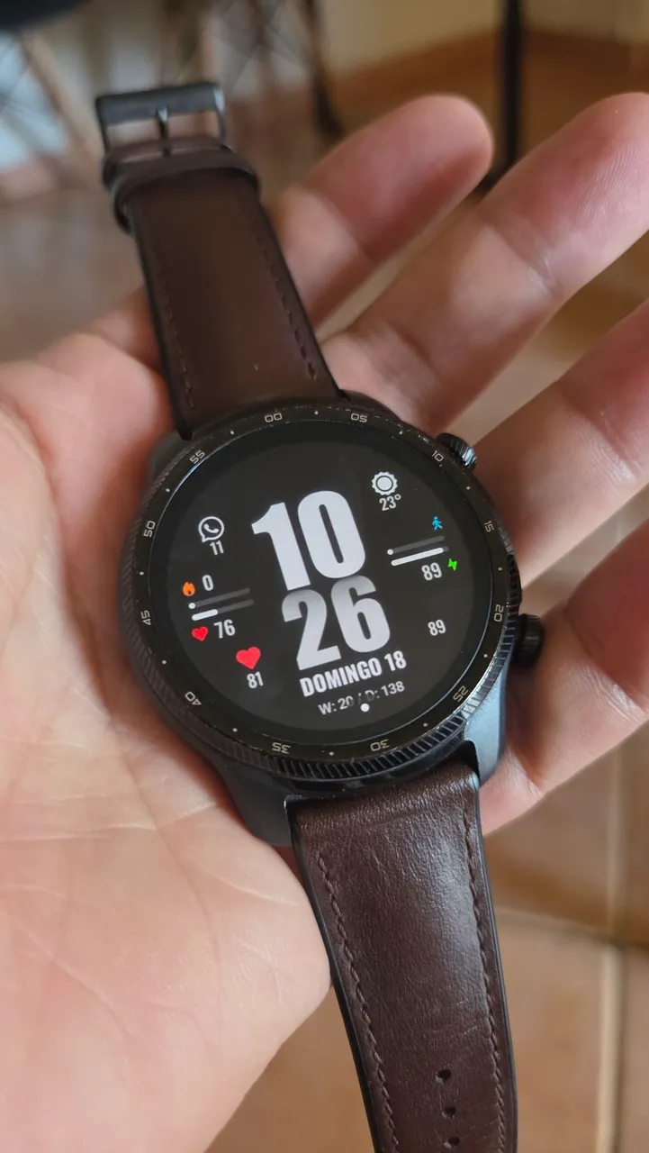Ticwatch Relógio Pro 3 Ultra Gps Lte Wear Os Snapdragon 4100 Cor da pulseira Marrom-escuro