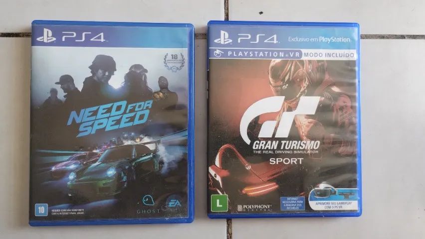 Jogo PS4 Need for Speed e Gran Turismo, produto original, muita corrida e diversão! 