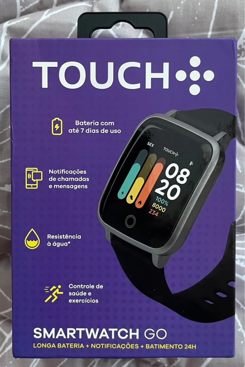 Relógio Smartwatch TOUCH GO - Bateria longa e notificações