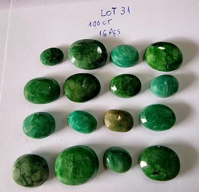 lote de esmeraldas ovais 16 unidades com 100cts  - Foto 2