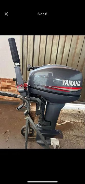 Canoa motor yamaha 15hp e carretinha - Foto 2