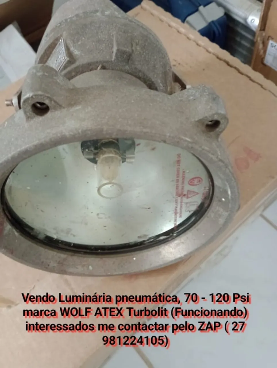 Vendo luminária pneumatica a prova de explosão ATEX WOLF