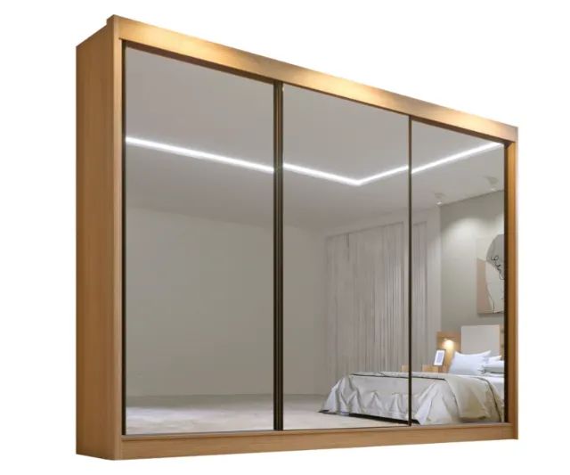 guarda roupa 3 portas de correr 100% mdf
