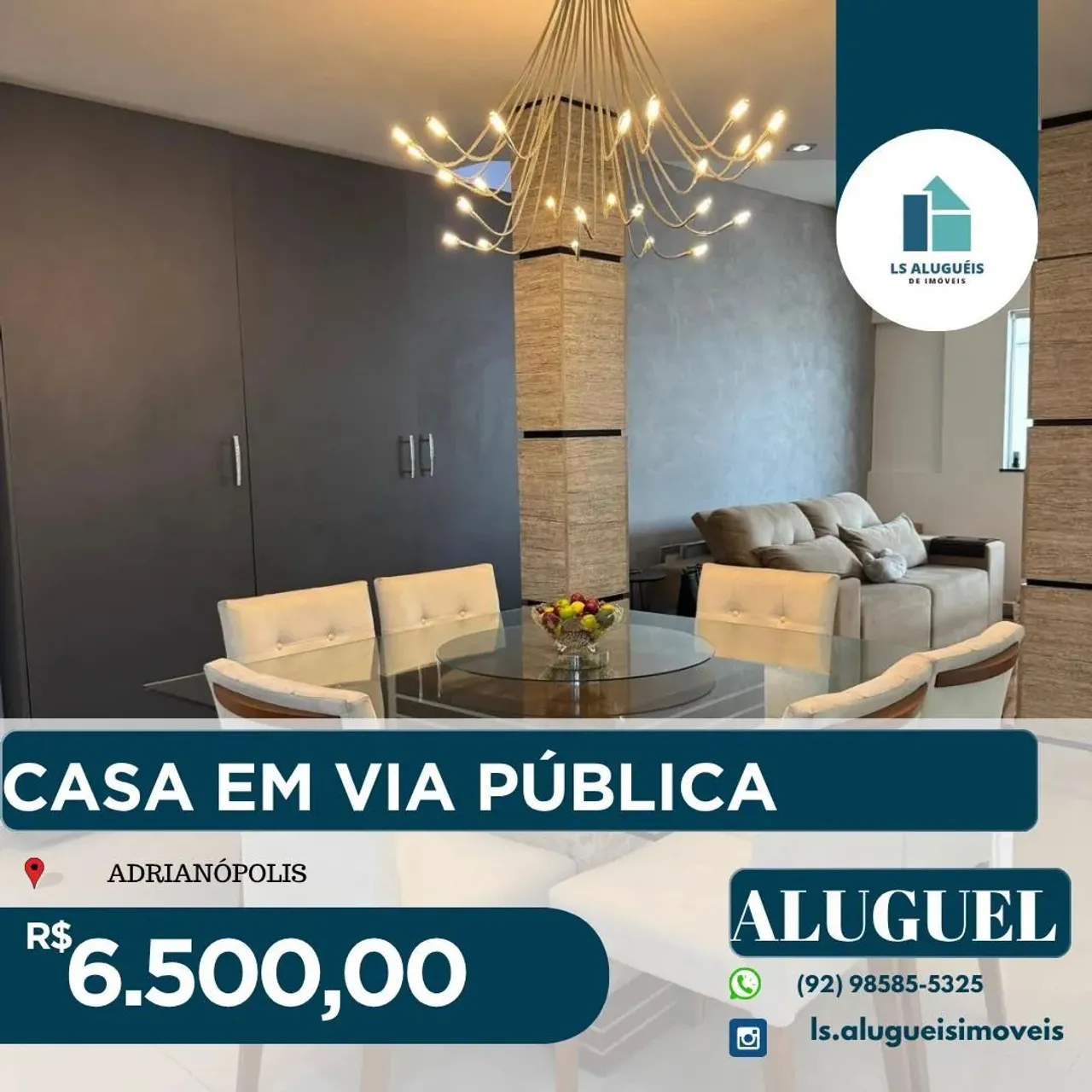CASA EM VIA PÚBLICA - Imóvel para aluguel com 2 quartos em Adrianópolis - Manaus - AM