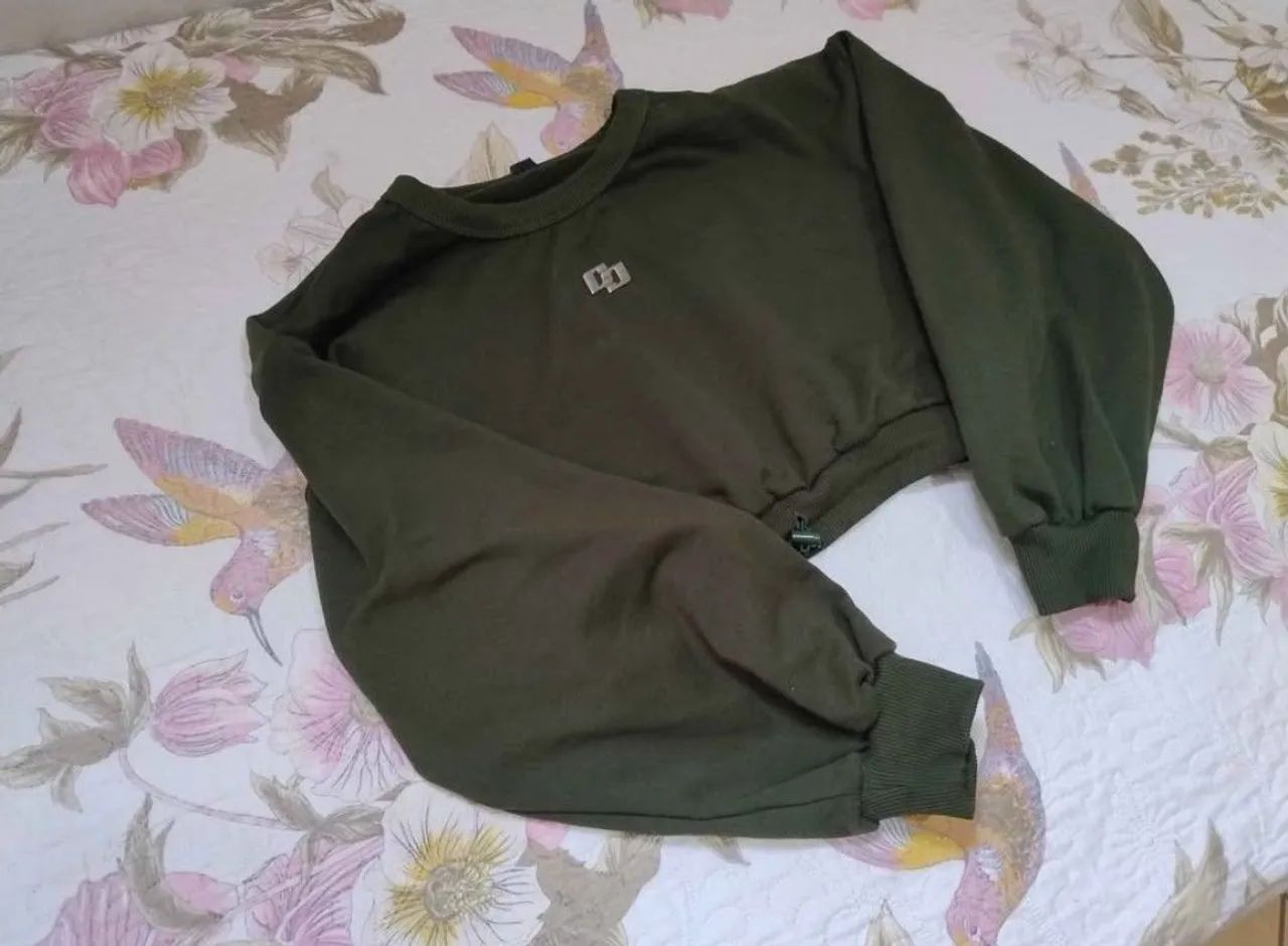 Cropped Moletom Colcci Verde Militar  - Foto 2