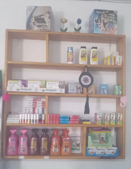 Vendo expositor de parede em madeira