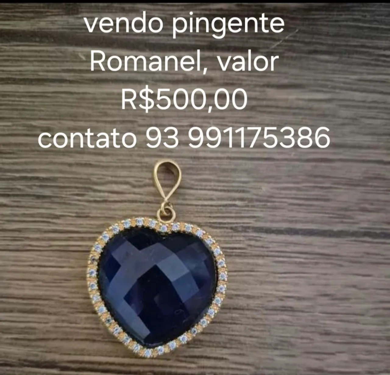 Pingente Romanel Coração Azul - R$500,00