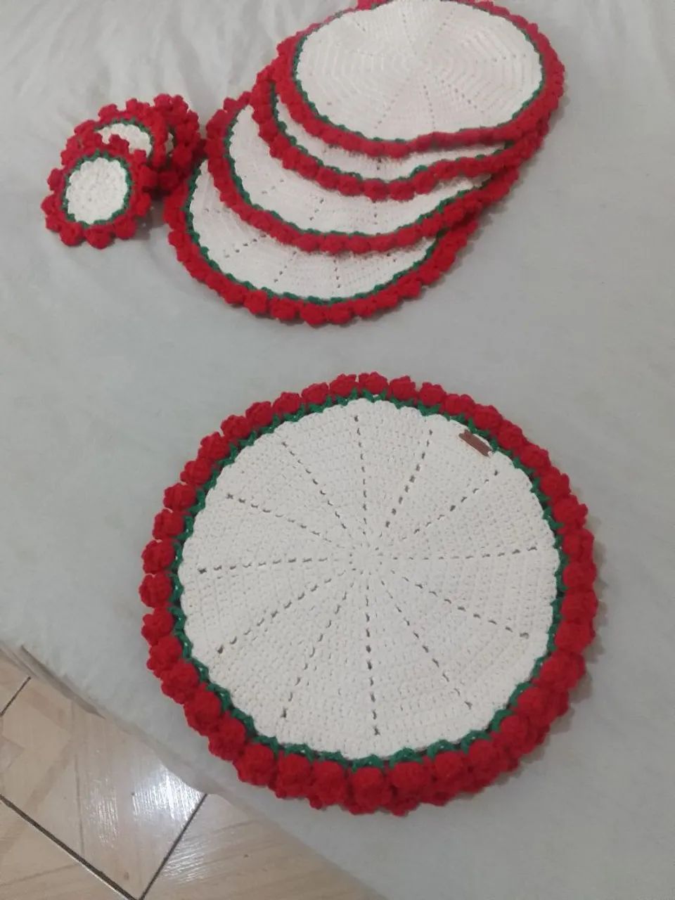 Lindo kit supla em crochê p mesa completa  - Foto 4