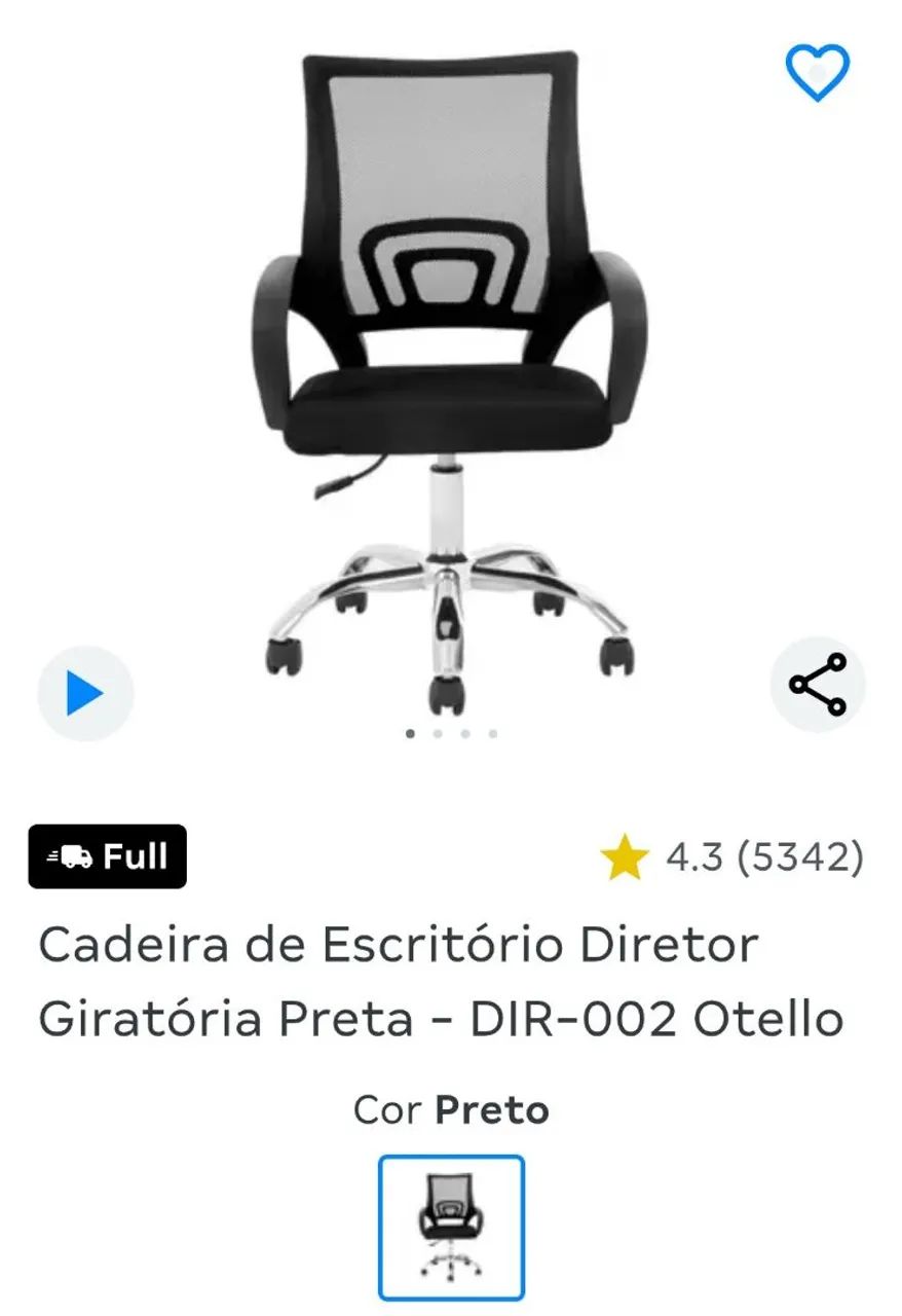 Cadeira de escritório giratória 