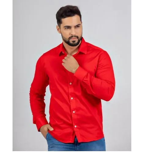 Camisa Social Vermelha Elegante