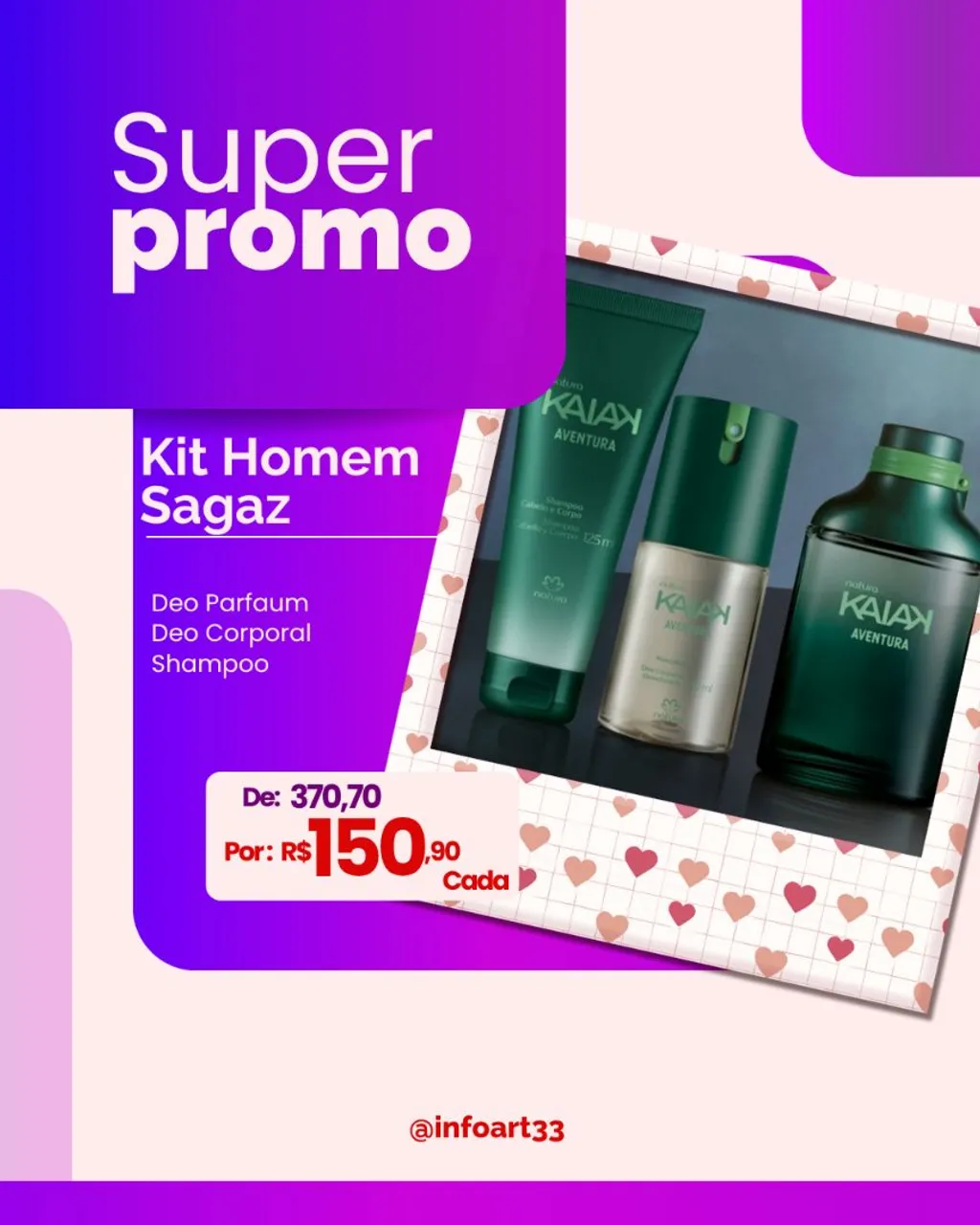 Kit Kaiak Aventura Natura - Perfume + Shampoo + Desodorante