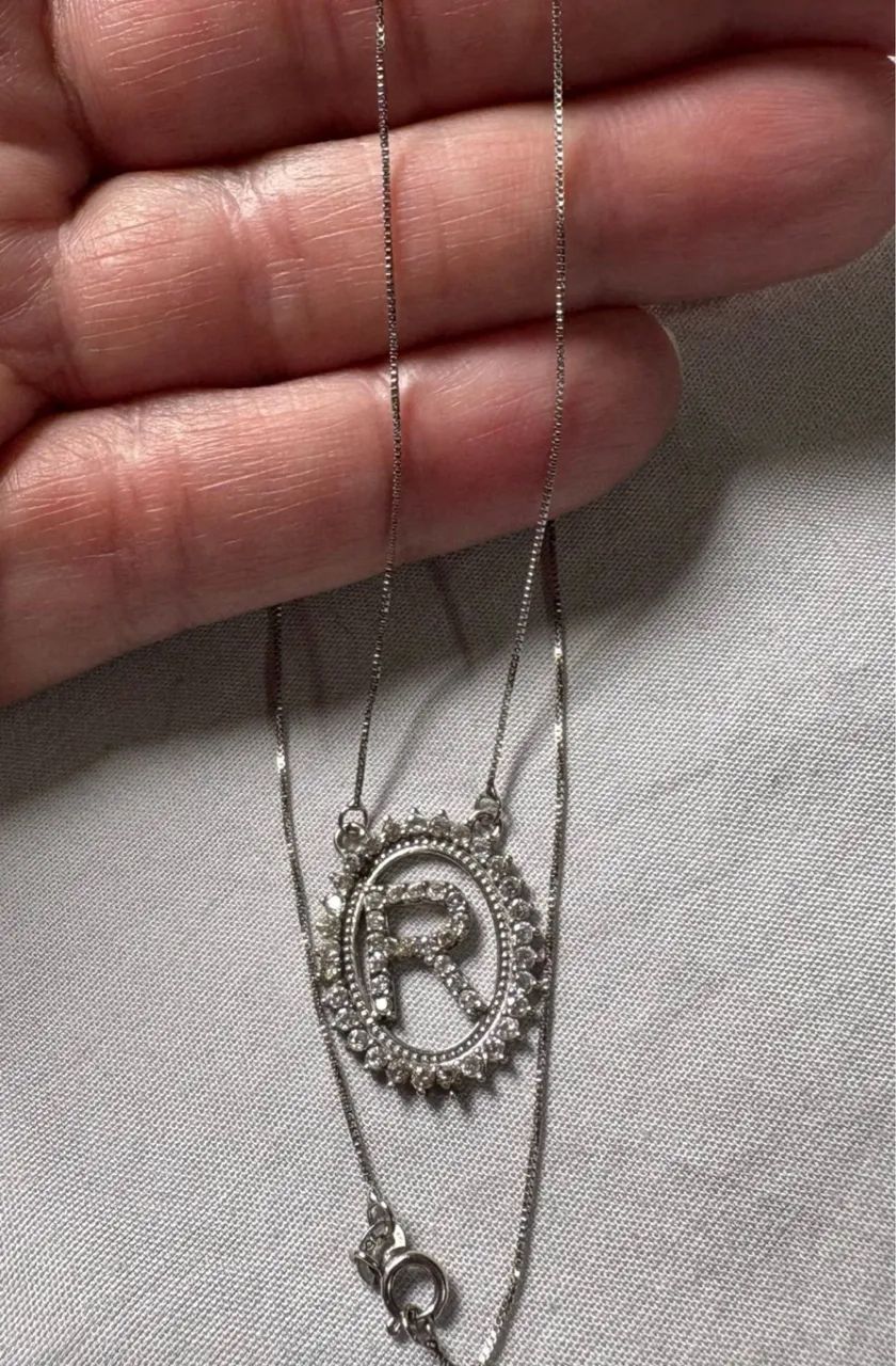 Colar de ouro 18k com letra  - Foto 2