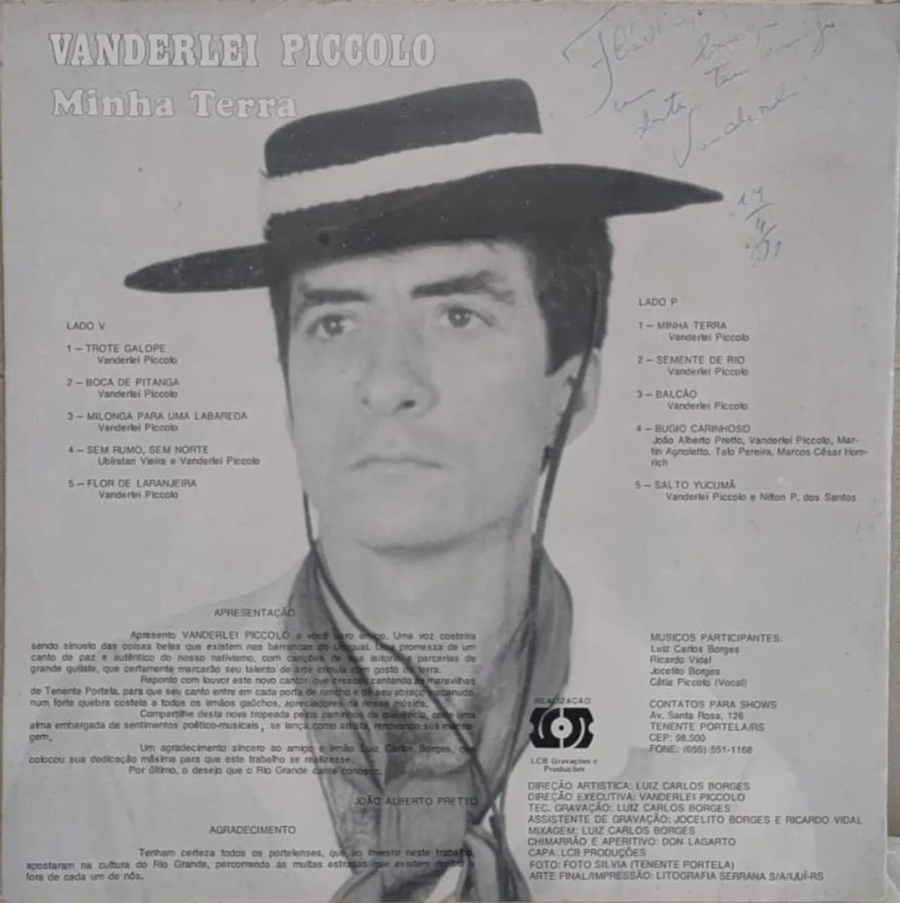 Disco de Vinil Vanderlei Piccolo - Minha Terra - Foto 2