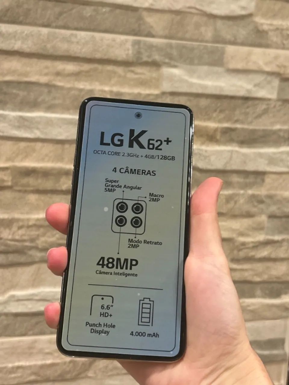Celular BBB bom bonito barato com câmera quádrupla 48 Megapixels - 128gb LG K62+ octa-core - Foto 2