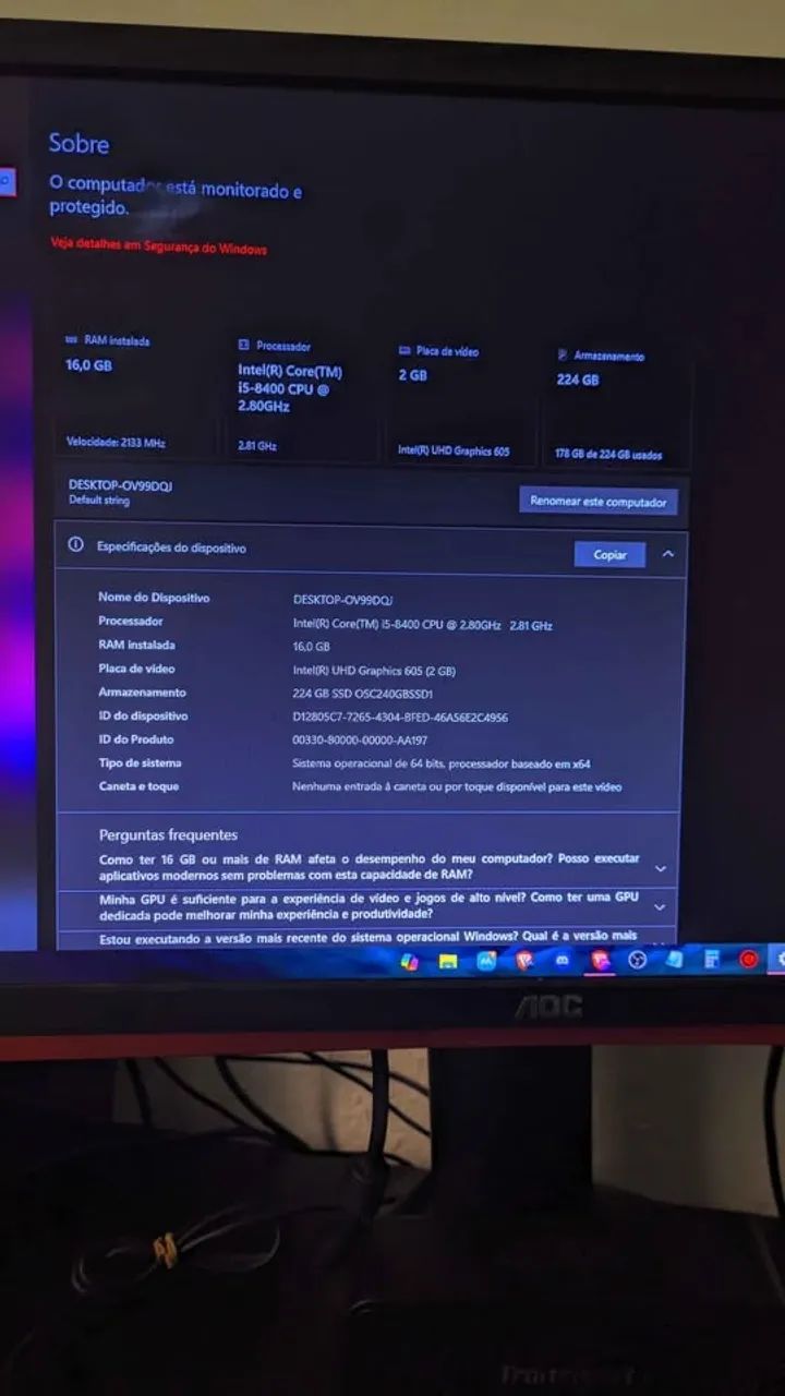 PG GAMER I5 8° GERAÇÃO - Foto 3