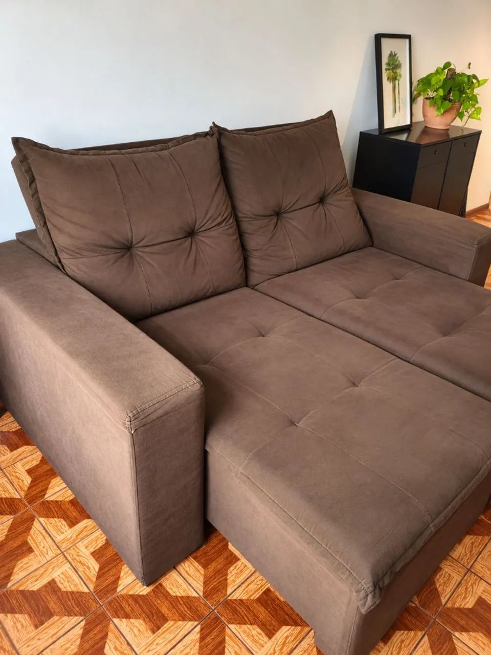 Sofá Retrátil Marrom 1,85m - Confortável - Foto 3